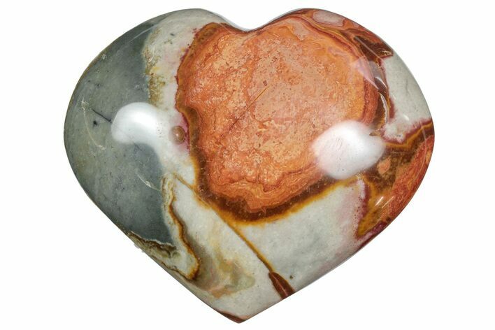 Wide, Polychrome Jasper Heart - Madagascar #239087